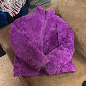 Girls North Face Reversible Large Jacket, Purple